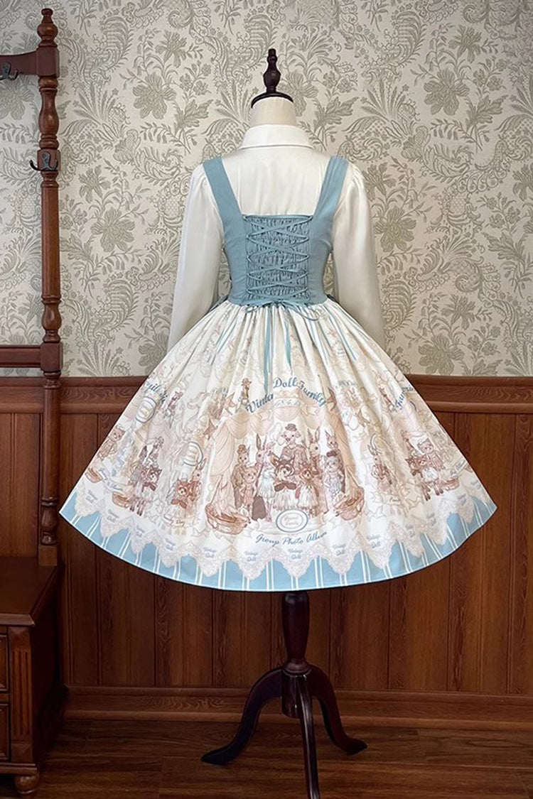 Doll's House Print Ruffle Embroidery Short Version Sweet Lolita Jsk Dress 2 Colors