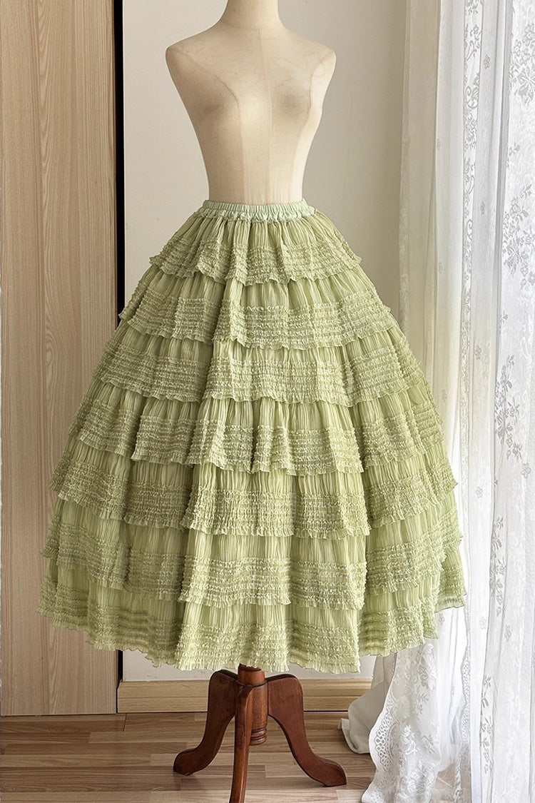 [Lemon Chicken] Multi-Layered Ruffle Sweet Elegant Lolita Skirt Petticoat 2 Colors