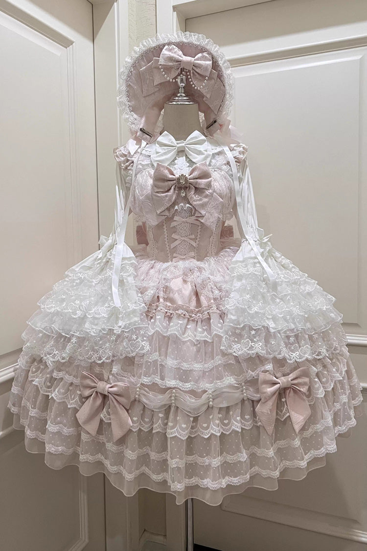 ピンク [ドリームプロローグ] ドール マルチレイヤー ボウノット レース スイート プリンセス ロリータ ドレス 