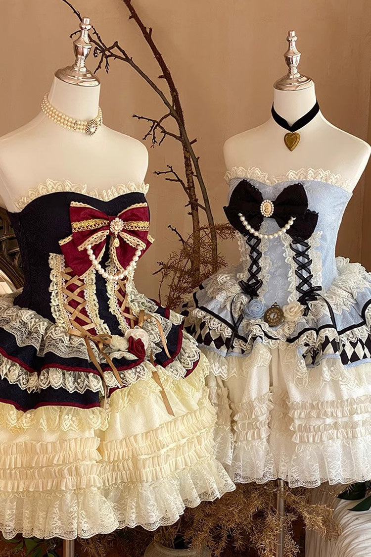 Princess Coronation Multi-layer Ruffle Bowknot Slim Romantic Sweet Lolita Dress 2 Colors