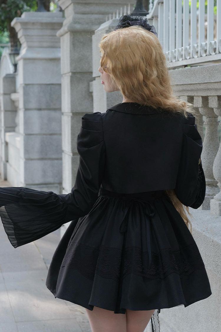 Black Night Traveler Breast Support Classic Gothic Short Lolita Jsk Dress