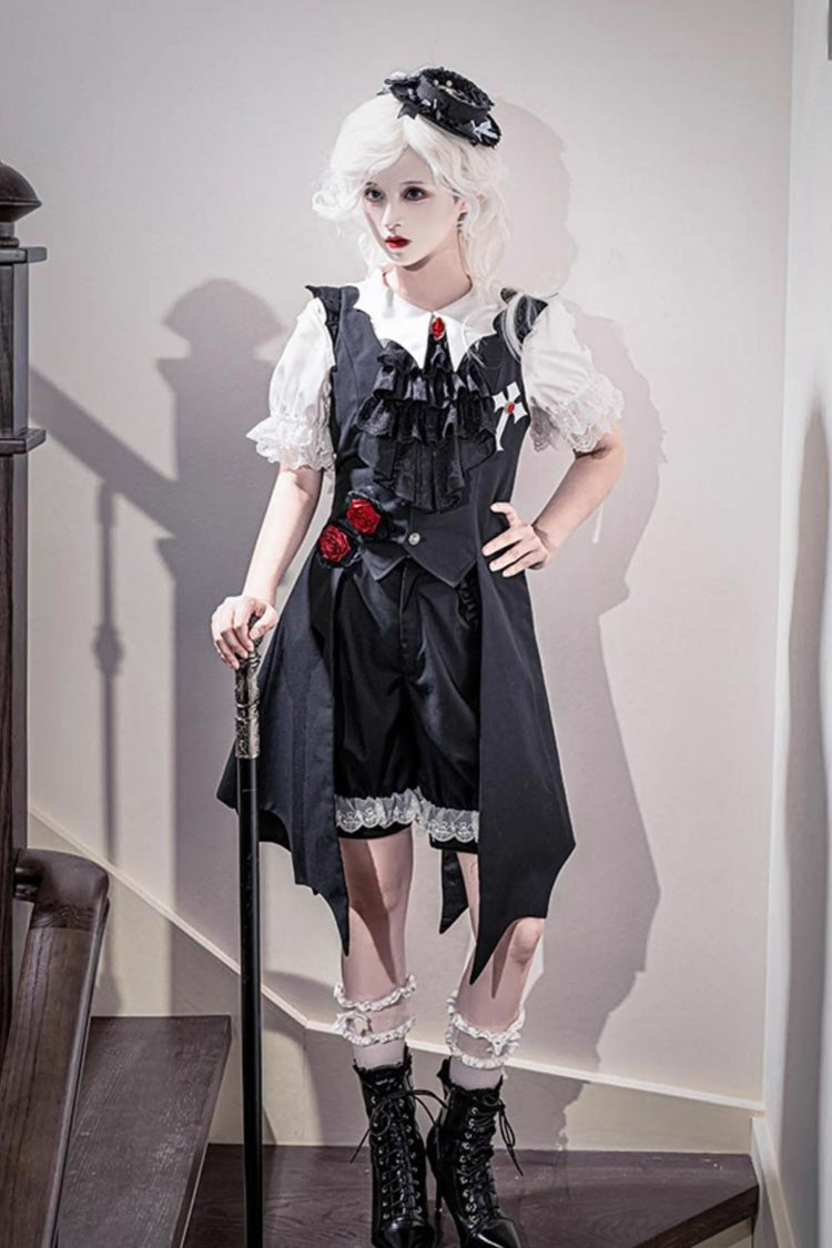 Black [Night Rose] Sleeveless Ouji Prince Handsome Lolita Vest