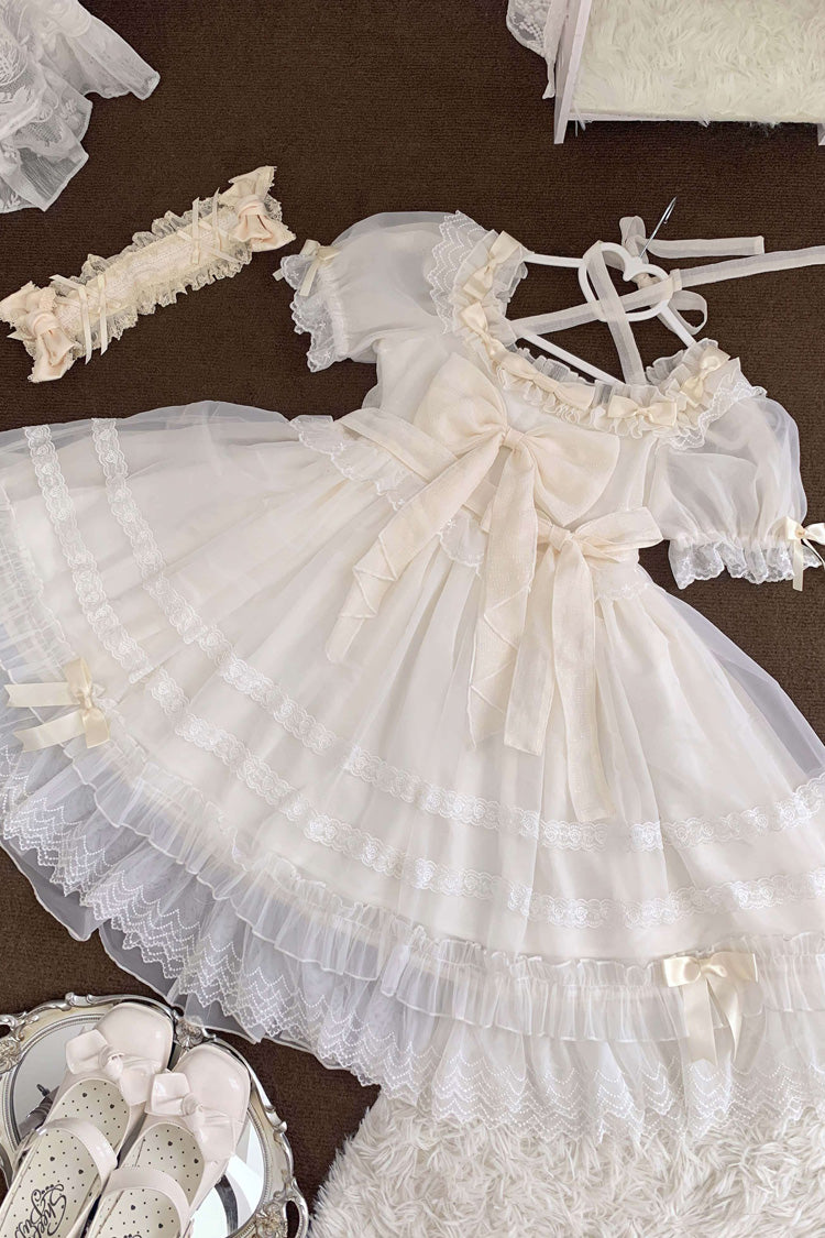 Ivory Ruffle Hanayome Bowknot Lace Sweet Princess Lolita Dress