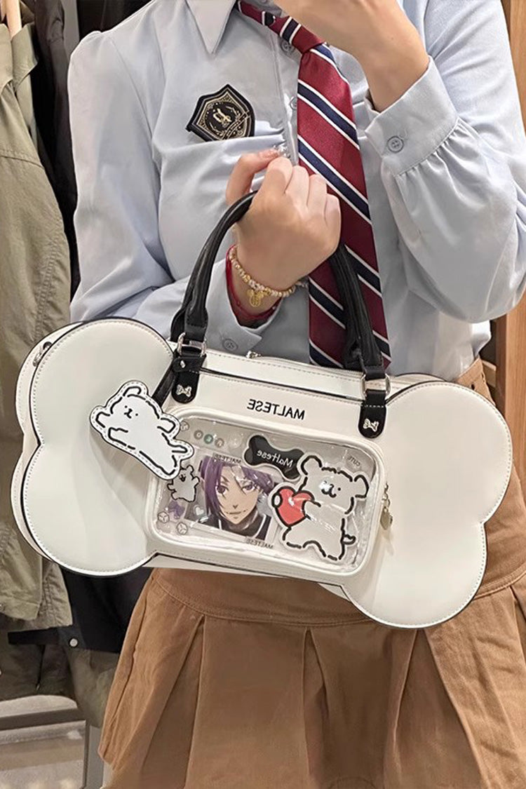 White Anime Puppy Bones Sweet Lolita Handbag