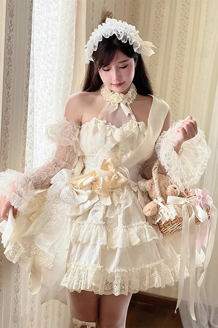 Princess Sleeveless Ruffle Bowknot Lace Sweet Lolita Jsk Dress 4 Colors