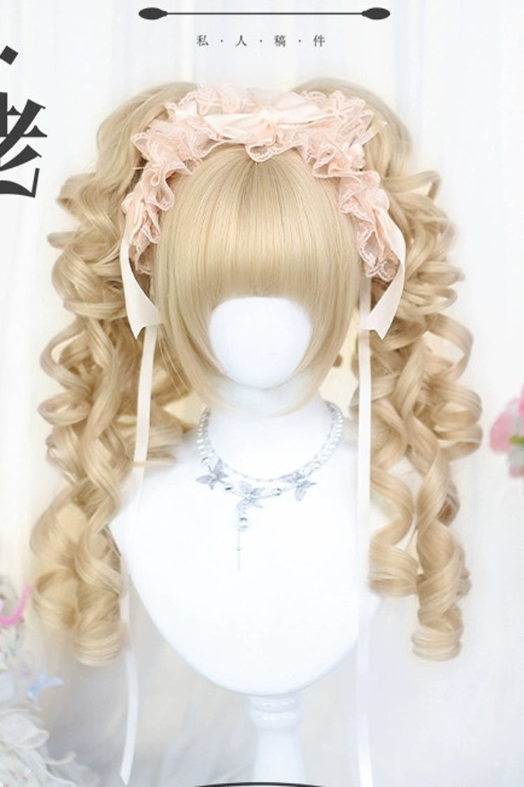 Light Yellow Roman Curl Sweet Lolita Wigs