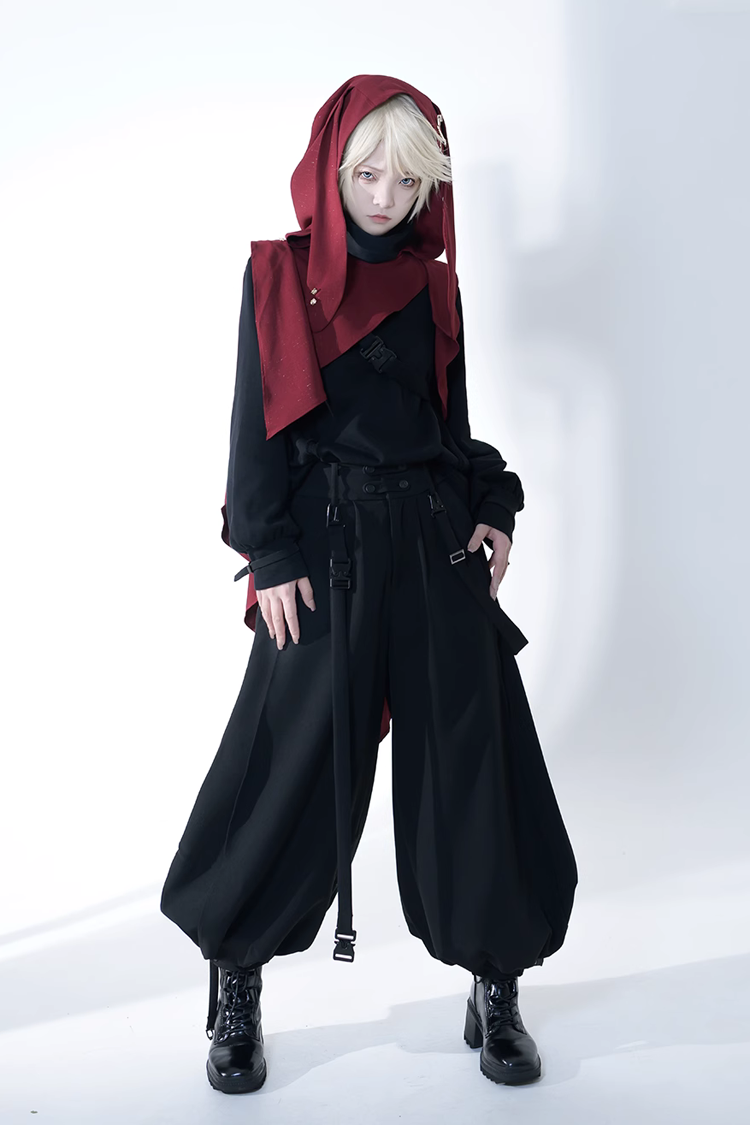 Black Rabbit Functional Set Black Functional Rabbit Cool and Handsome Ouji Lolita Top – LolitaInside