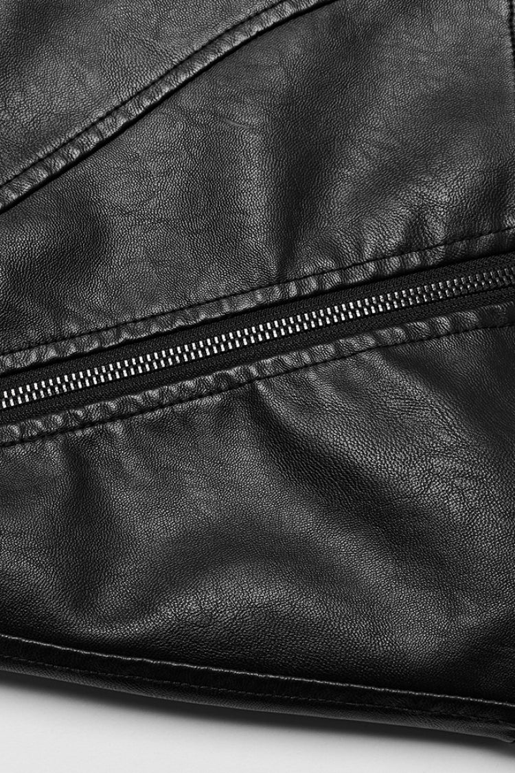 Buckle Faux Leather Side Zipper Women's Steampunk Skirt 2 Colors