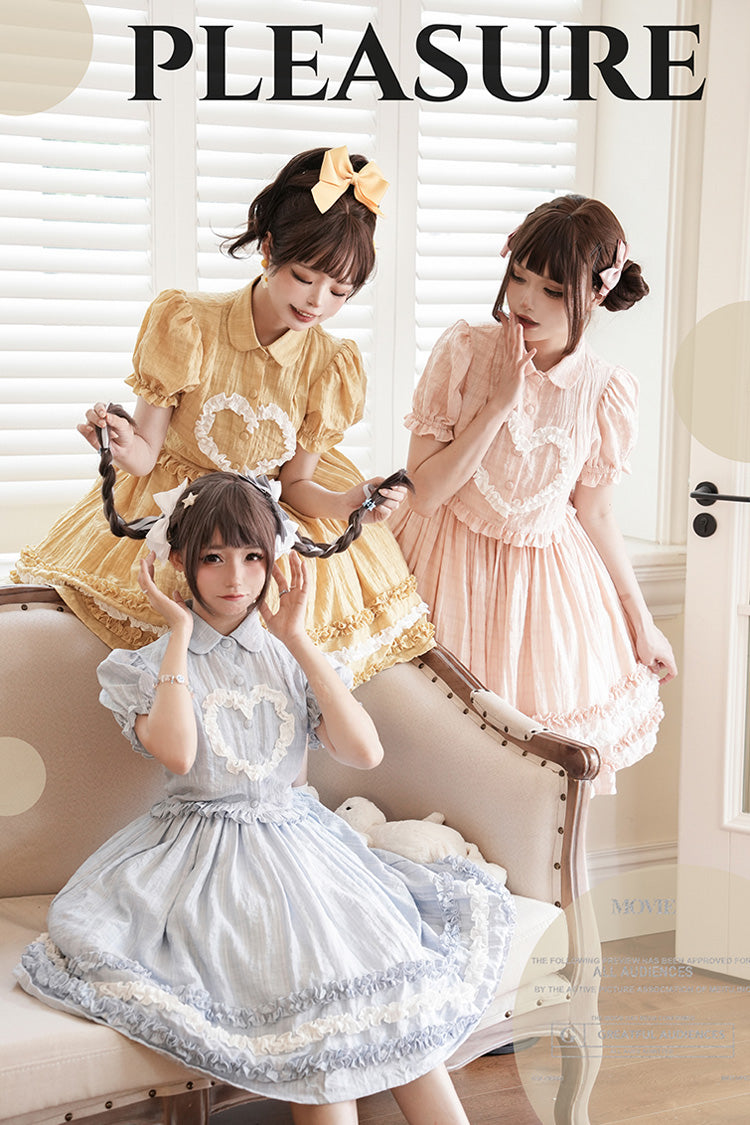 [Buji Island] Ärmelloses Rüschen-Bowknot-Süßes Lolita-Jsk-Kleid 4 Farben 
