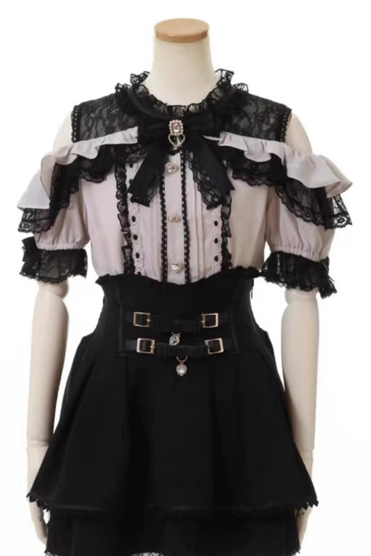 Double Bowknot Ruffle Slim Sweet Jirai Kei Skirt 3 Colors