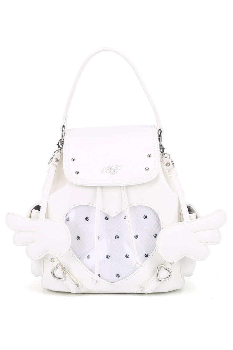 Heart Window Lolita Ita Bag Multiway Crossbody Backpack Handbag with Detachable Angel Wings 4 Colors
