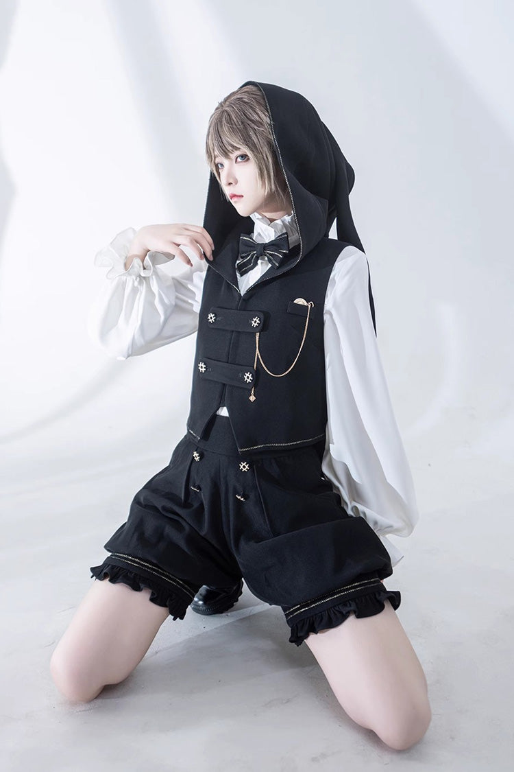 Black Anxious Rabbit Ouji Fashion Gothic Lolita Vest