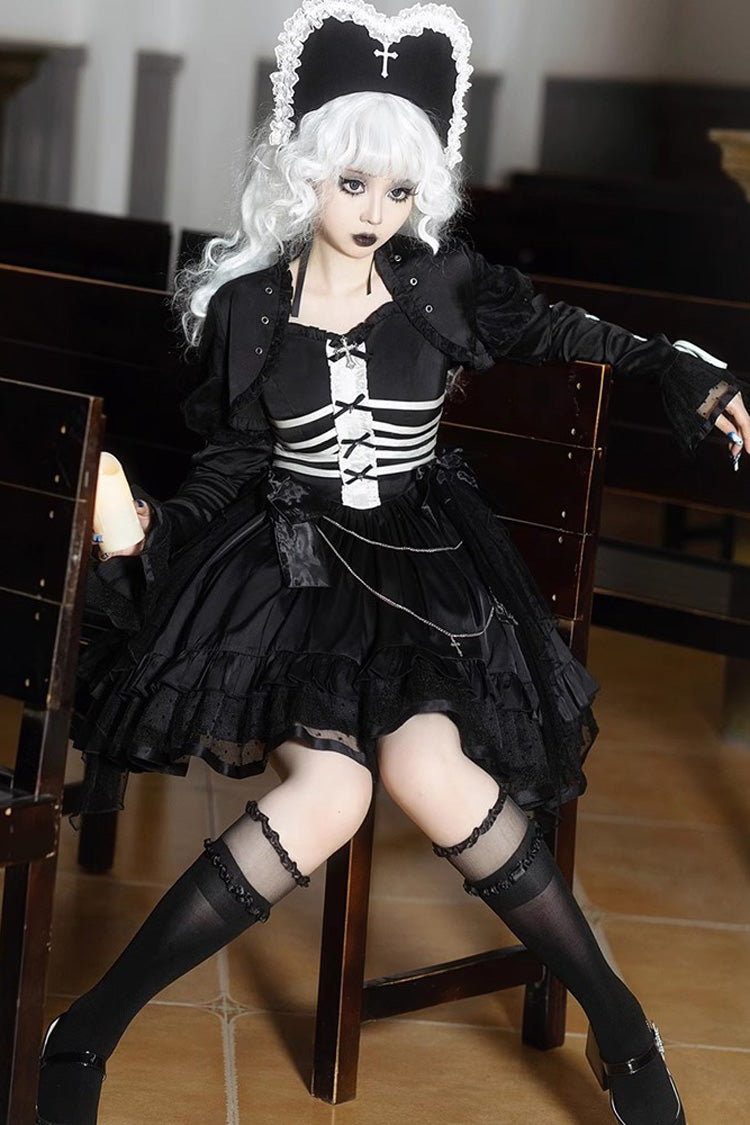 Black Multi-layer Ruffle Gothic Elegant Princess Lolita Jsk Dress
