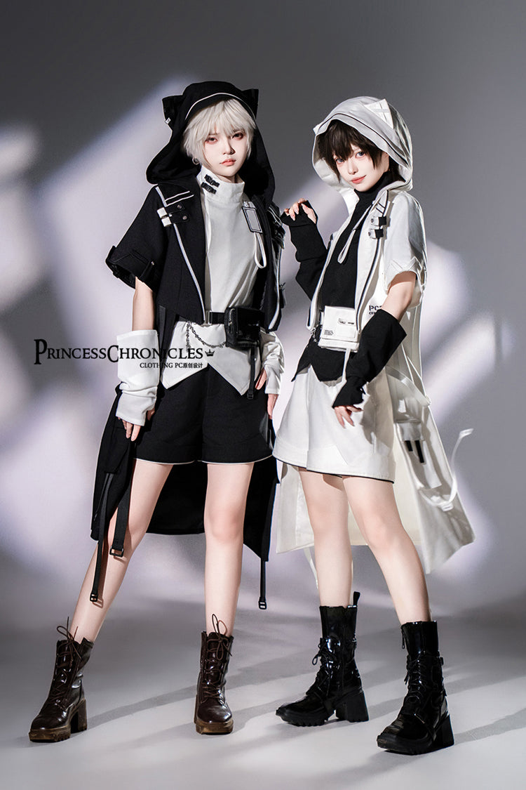 Manteau à oreilles de chat Lolita Prince Beau Ouji Fashion Style Fonctionnel Noir 