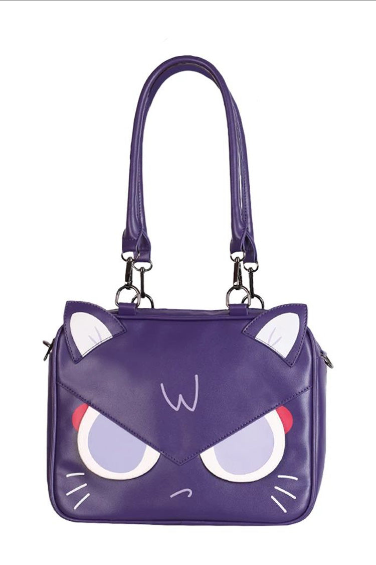 Lila Cartoon Katze Sweet Lolita Wandelbarer Rucksack/Crossbody Ita Tasche