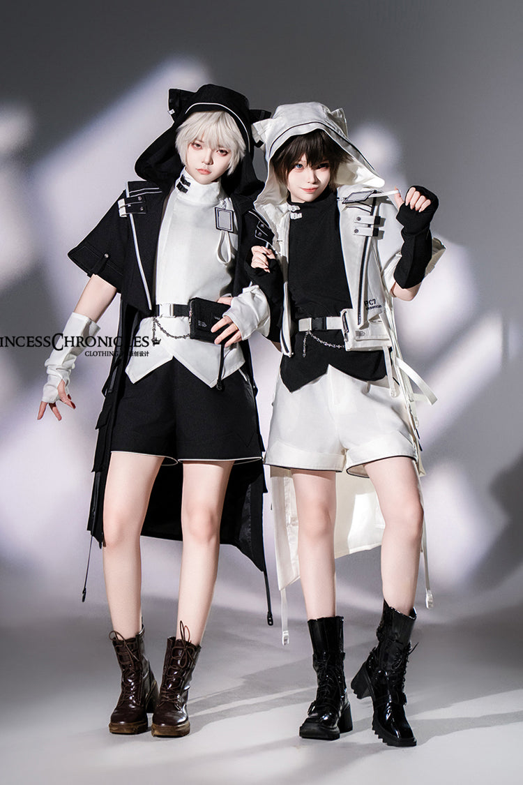 Manteau à oreilles de chat Lolita Prince Beau Ouji Fashion Style Fonctionnel Noir 