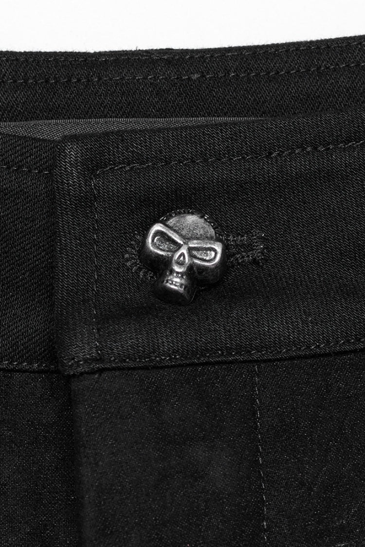 Black Men's Gothic Ring Skull Pants