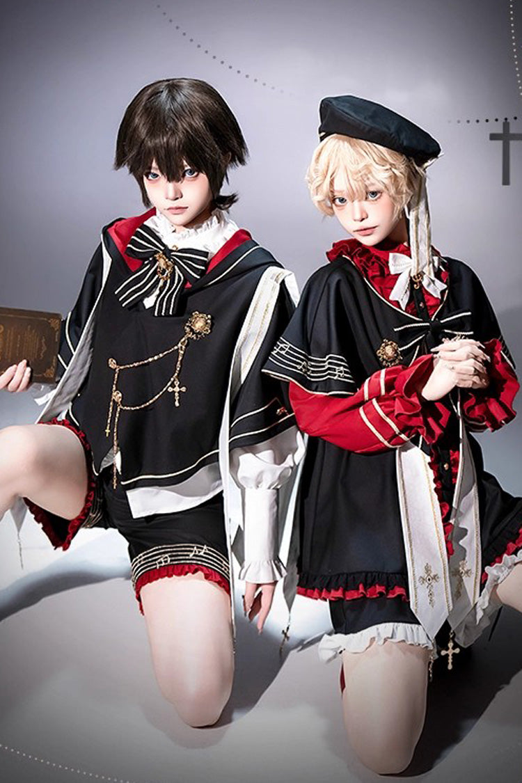 Black [The Choir of The Church] Ouji Fashion Gothic Prince Lolita Set (Older Brother Version)