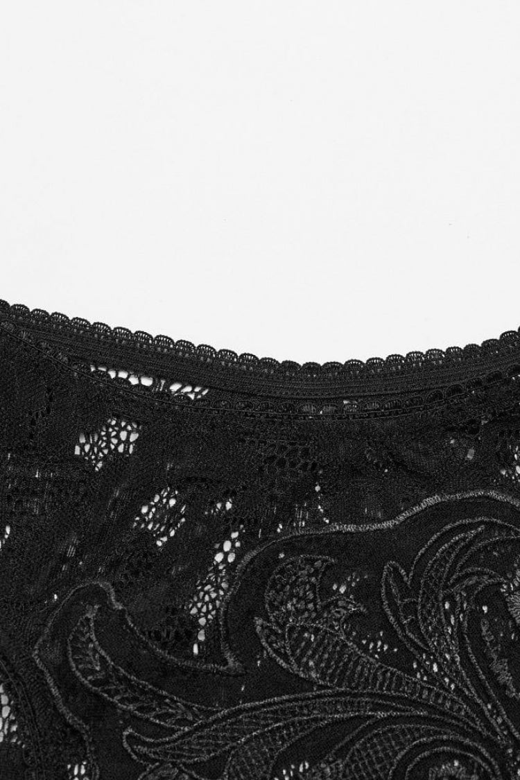 ブラック ノースリーブ 中空クロス刺繍レース レディース ゴシック ベスト