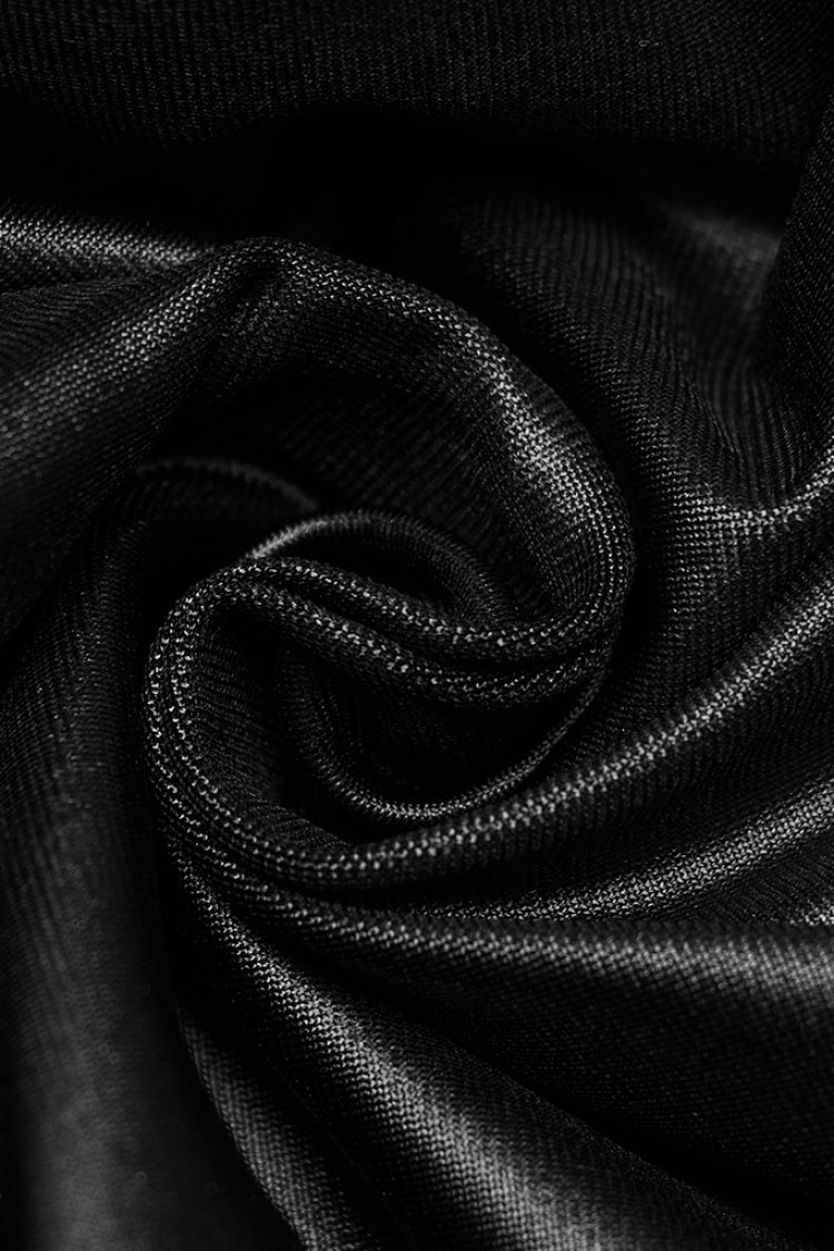 Black Ruffle Embroidery Stitching Lace Slim Mesh Women's Steampunk Leggings