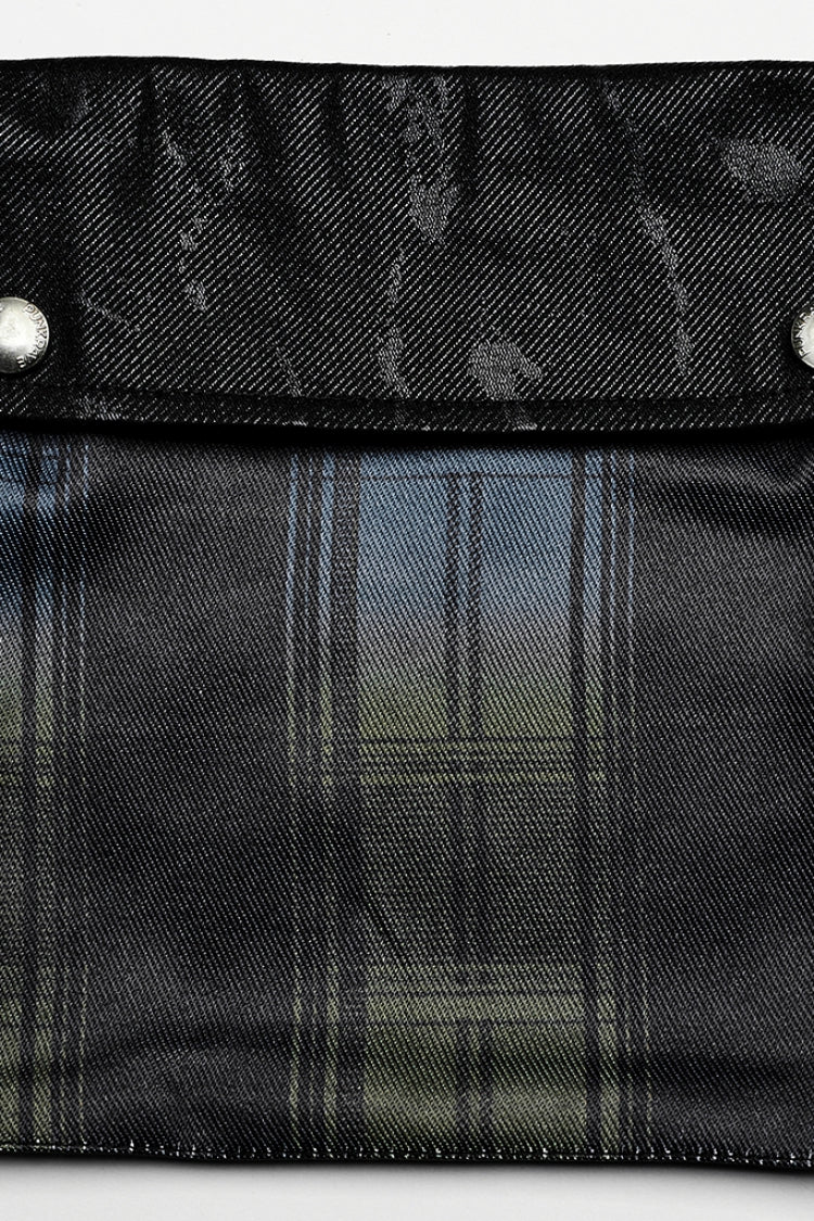 Plaid Print Gradient Stitching Adjustable Waist Men's Steampunk Skirt 2 Colors