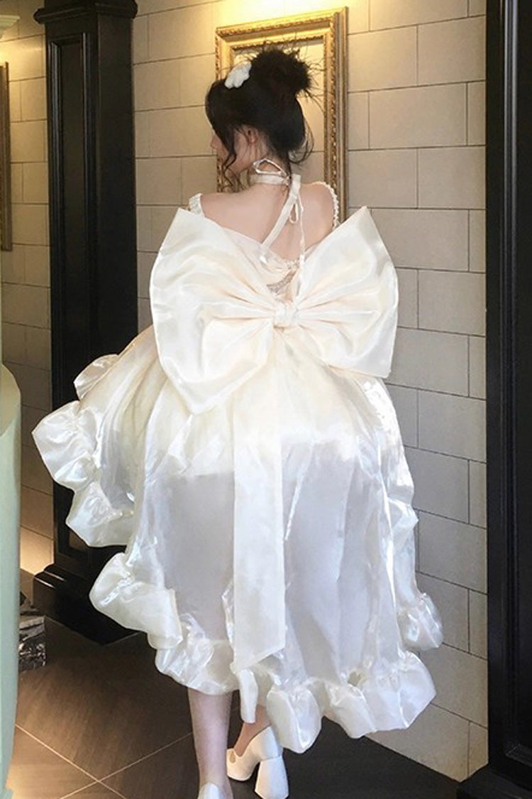 Gold [Proxima Centauri] Off Shoulder Ruffle Bowknot Sweet Princess Lolita Dress