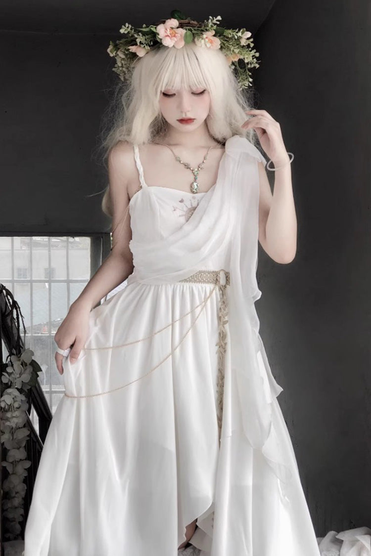 White Sleeveless Tears of Themis Greek Style Gothic Lolita Jsk Dress
