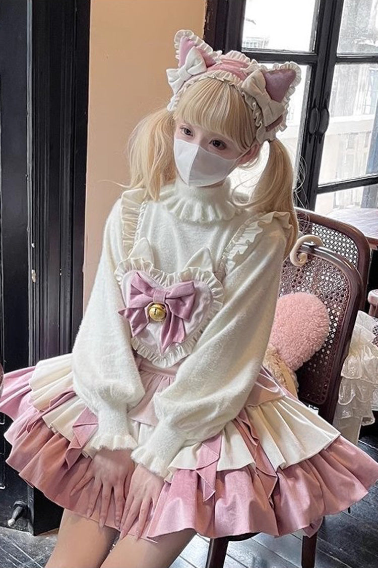Pink Gradient Triple-Layered Ruffle Bowknot Sweet Princess Lolita Jsk Dress
