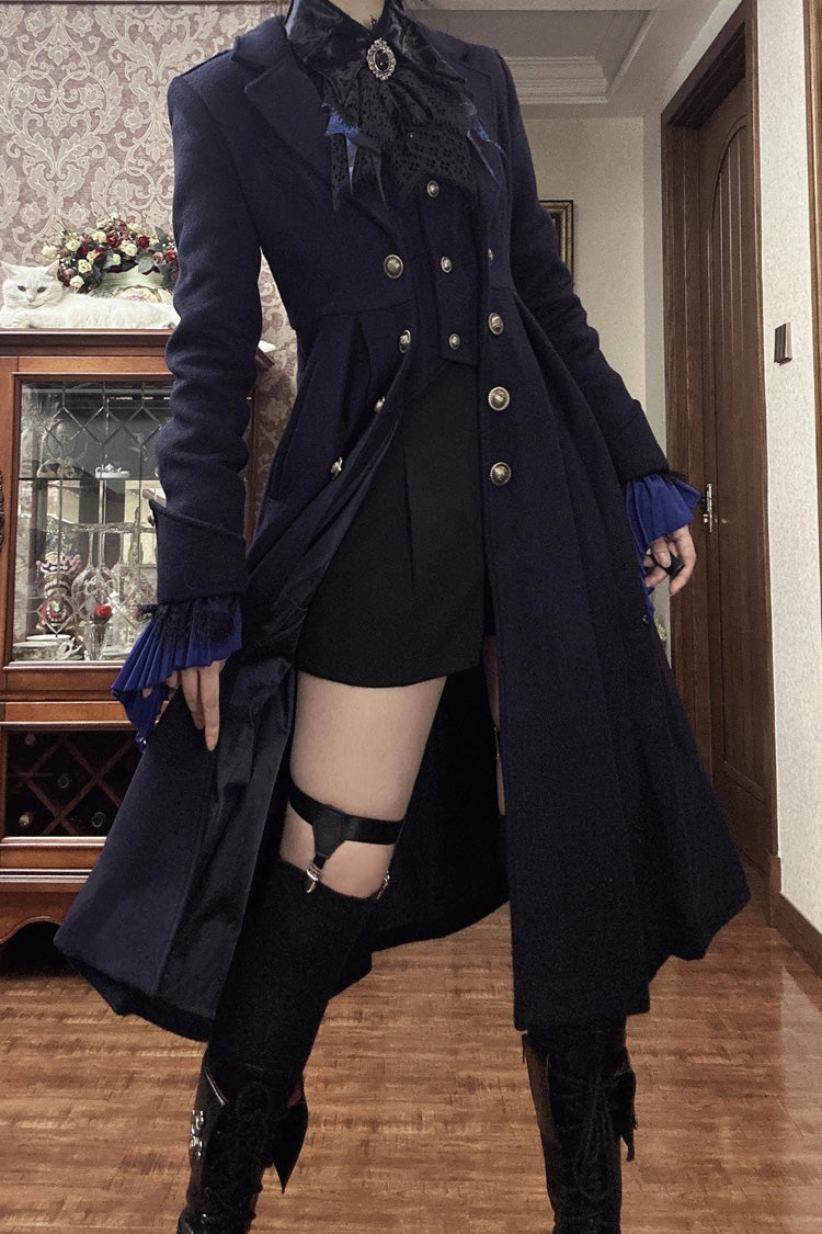 [Paranoid’s Punishment ] Wool Long Sleeves Slim Gothic Lolita Trench Coat 4 Colors