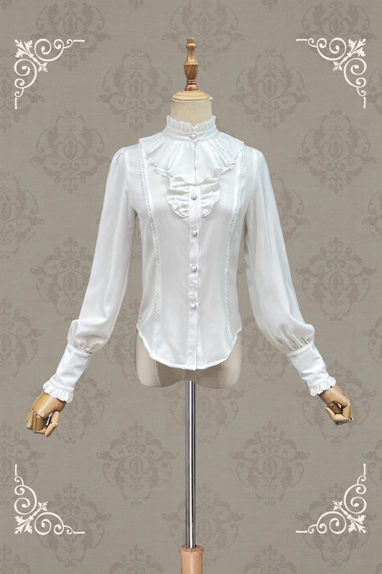 Moonlight Song Stand Collar Long Sleeves Sweet Vintage Lolita Blouse 2 Colors