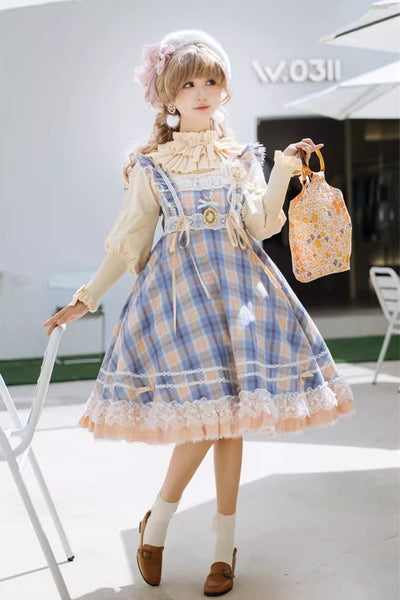 イエロー/ブルー【エンドレスサマー】ハイウエストプリントフリル