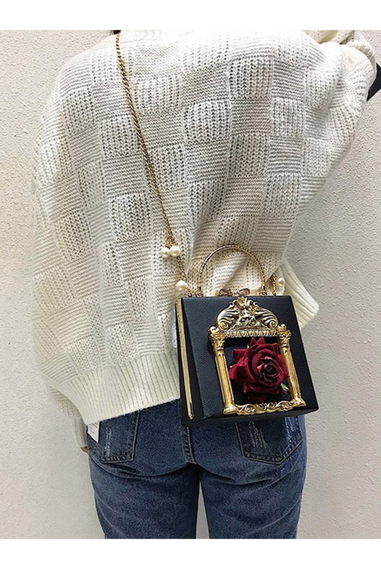 Rose Pearl Chain Retro Gothic Lolita Shoulder Bag