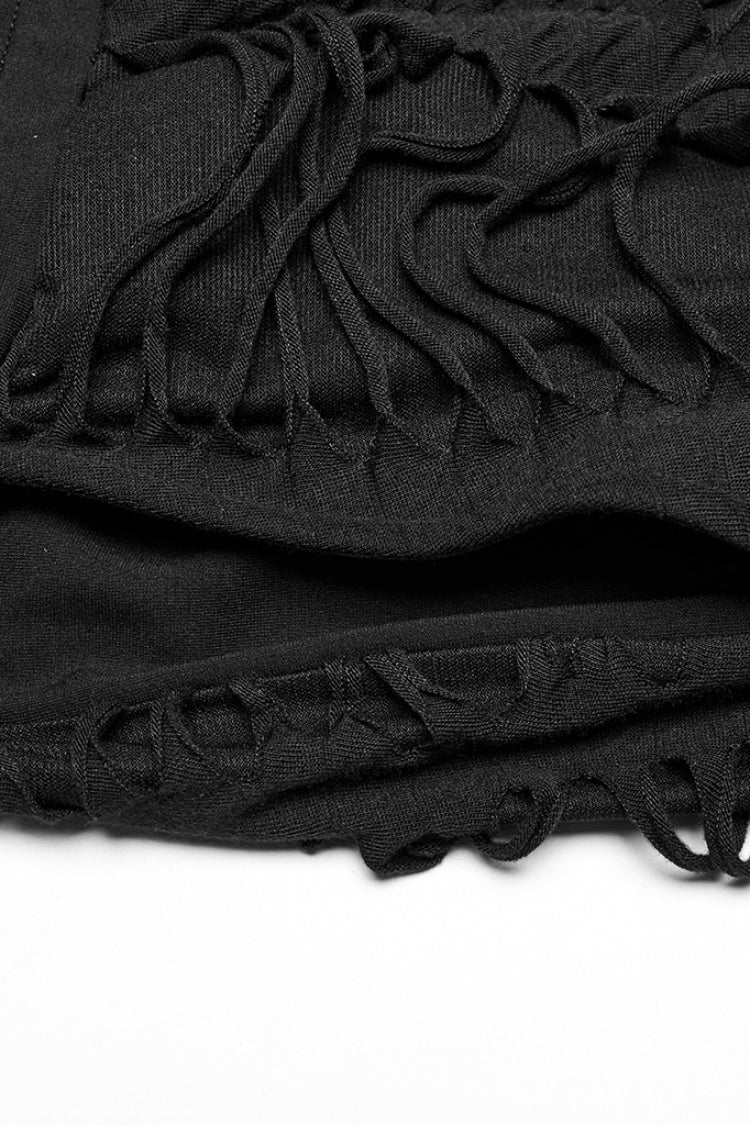 Schwarze horizontal gestreifte DekorationRipped Herren Gothic Loose Pants
