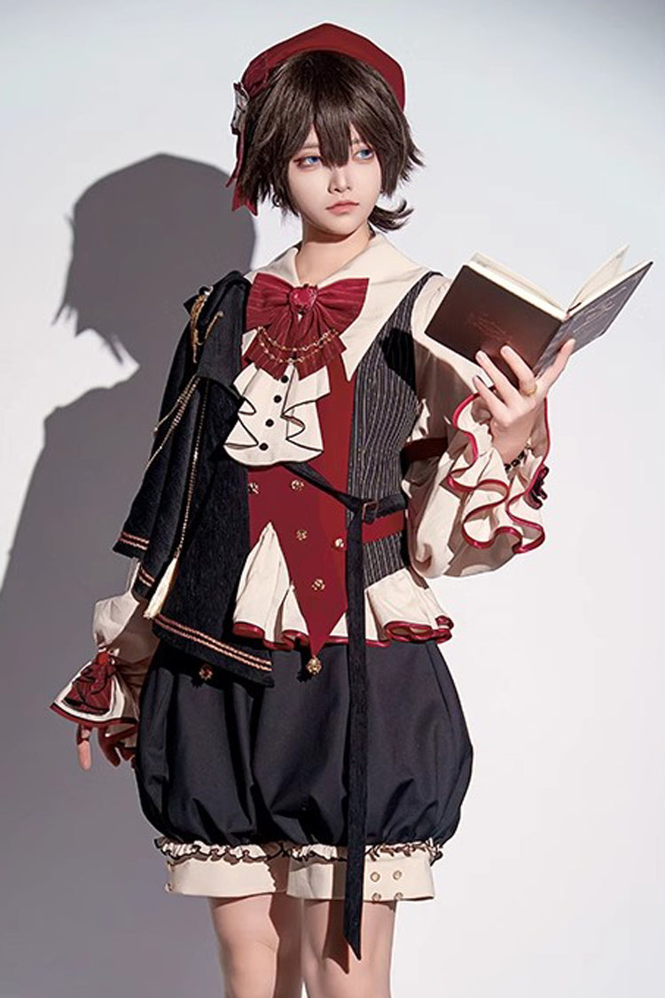Multi-Color [Natural Philosophy] Long Sleeves Ruffle Bowknot College Style Prince Gorgeous Ouji Lolita Set