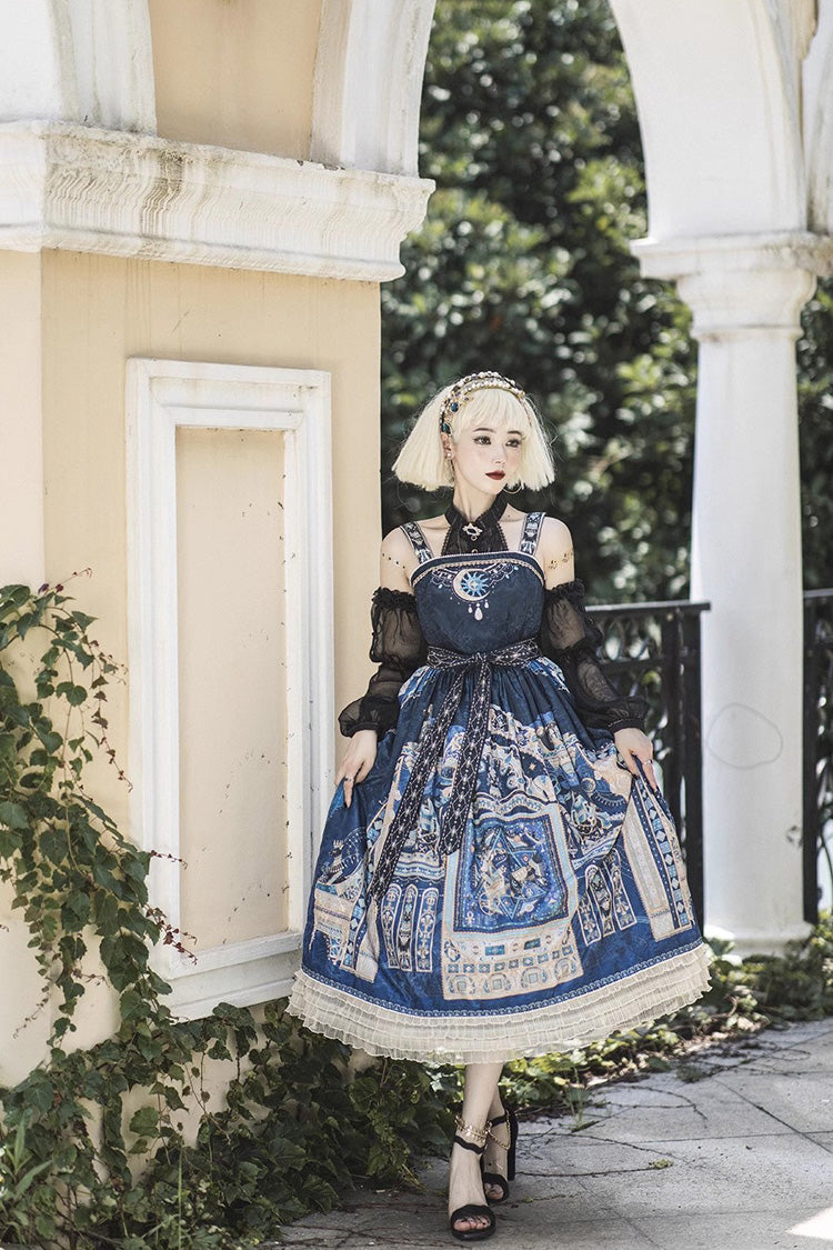 Dusk Best Gothic Lolita-Kleid mit Rüschen im ägyptischen Stil, 3 Farben
