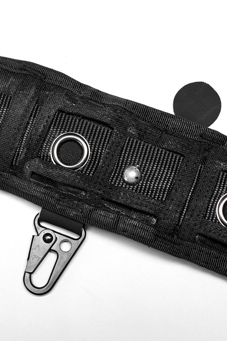 Black Doomsday Detachable Bag Men's Steampunk Buckles Belt