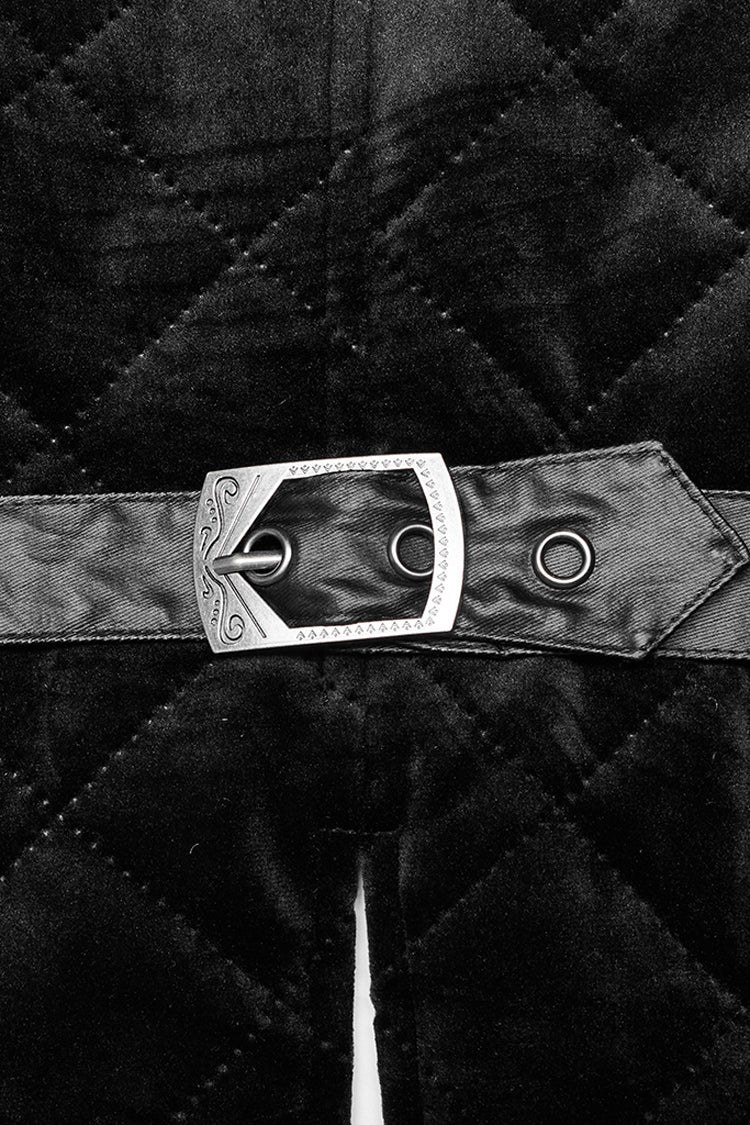 Black Inter-Cotton Sleeveless Buckle Men's Gothic Vest