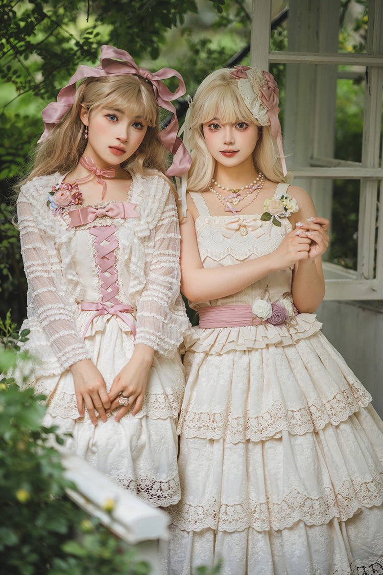 Ivory [Forest Waltz] Embroidery Sweet Elegant Lolita Suspender Top