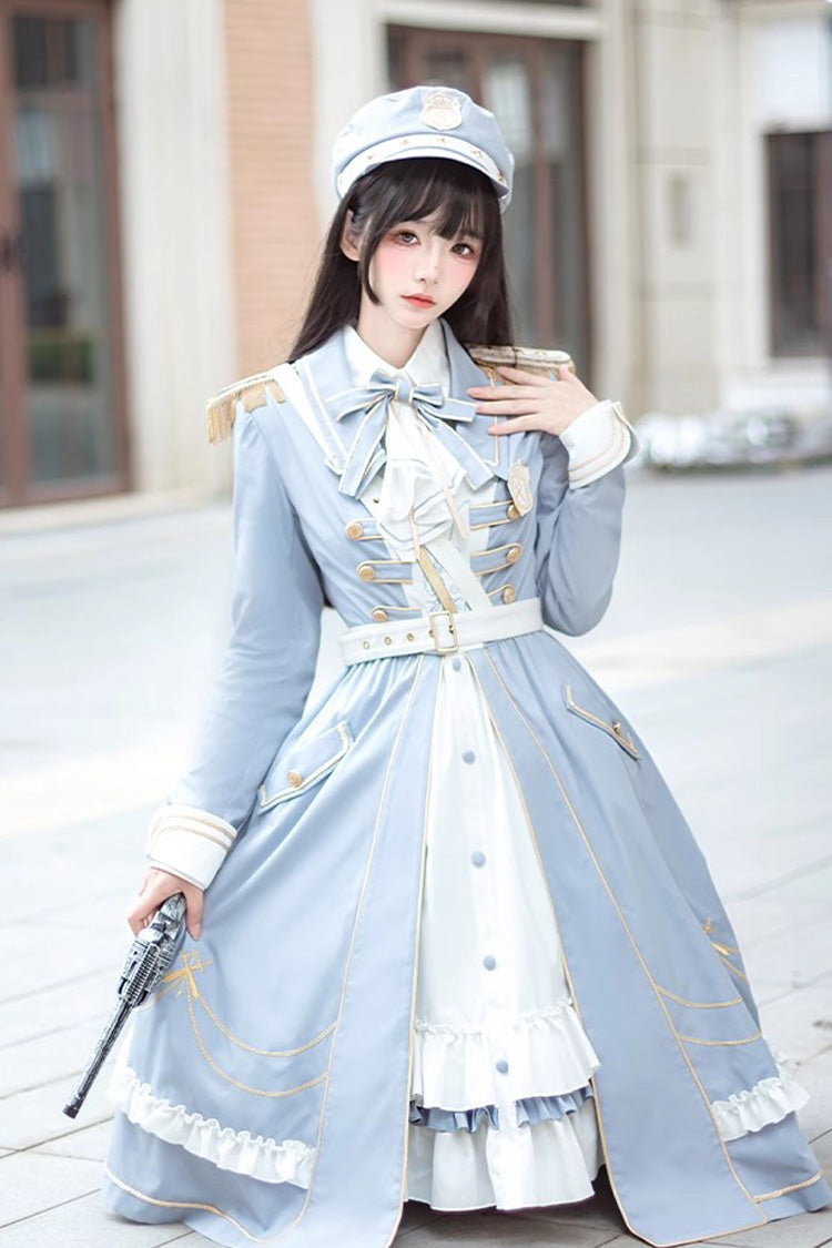 Blue Star Ocean Fantasy Cardigan Bowknot Sweet Military Elegant Lolita Dress