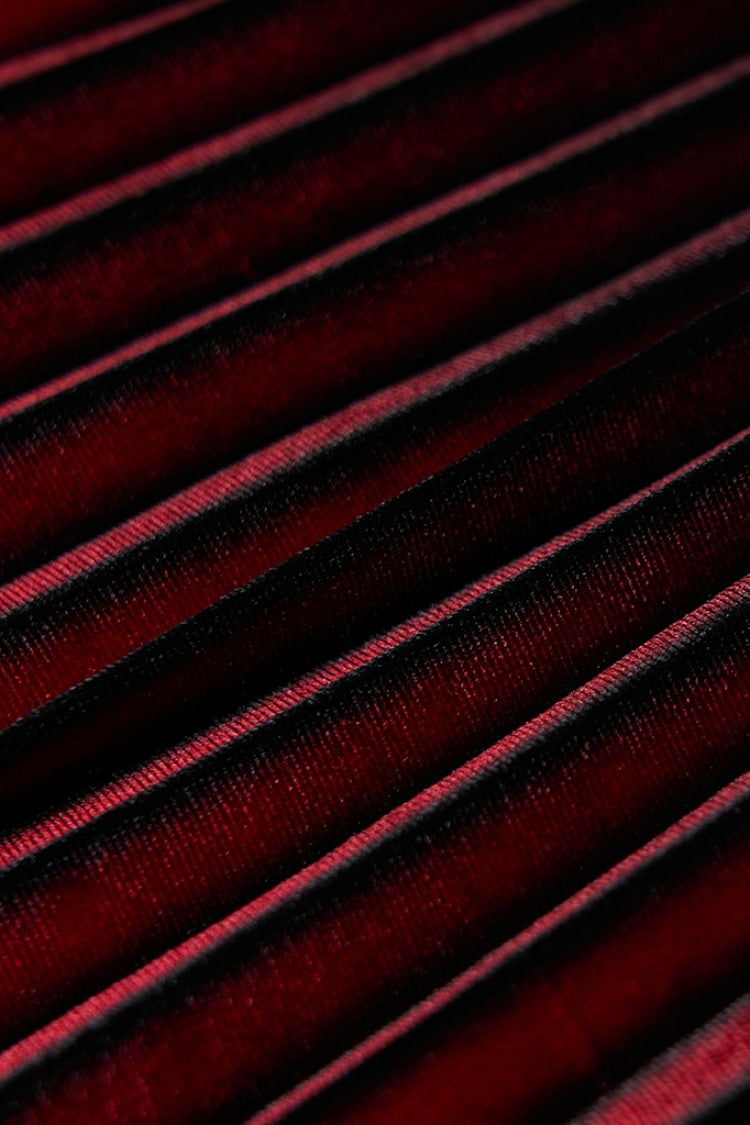 Black/Red Metal Nails Metal Chain Decoration Gradient Women's Steampunk Skirt
