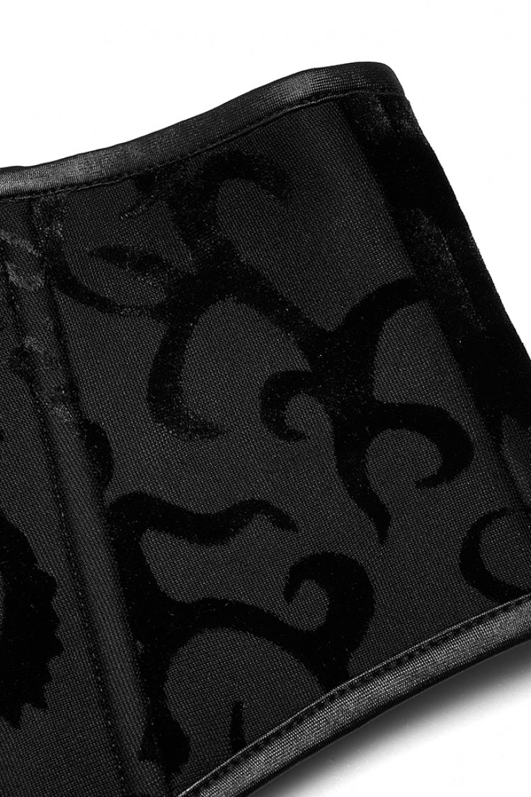 Black Jacquard Print Women's Gothic Underbust Corset