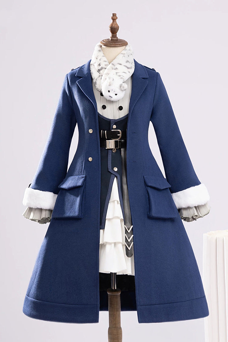 Blue [Arknights] Long Sleeves Multi-Layered Ruffled Classic Lolita Dress Coat Set