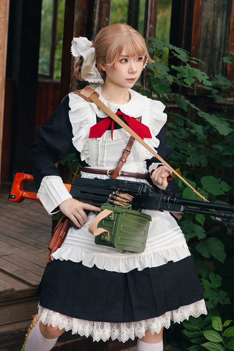 [Violent Maid] Long Puff Sleeves Bowknot Classic Vintage Lolita Dress 2 Colors