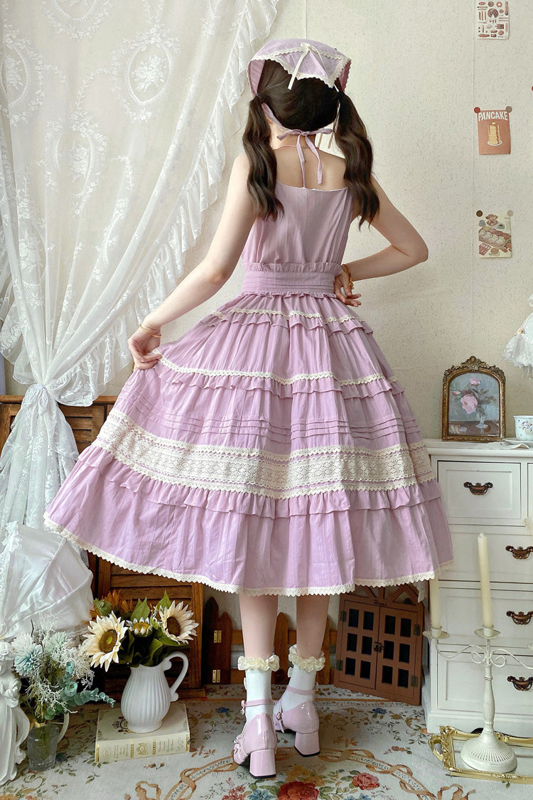 [Summer Flower Tea] Ruffle Bowknot Lace Sweet Lolita Jsk Dress 6 Colors