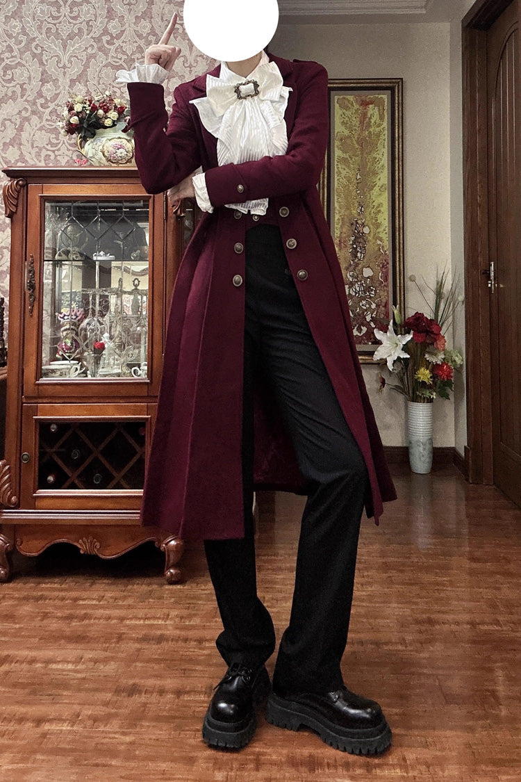 [Paranoid’s Punishment ] Wool Long Sleeves Slim Gothic Lolita Trench Coat 4 Colors
