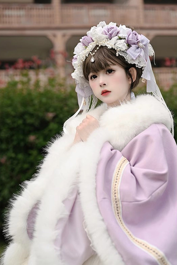[Snowflake Ballad] Sweet Princess Fur-Collar Lolita Coat Cloak 7 Colors