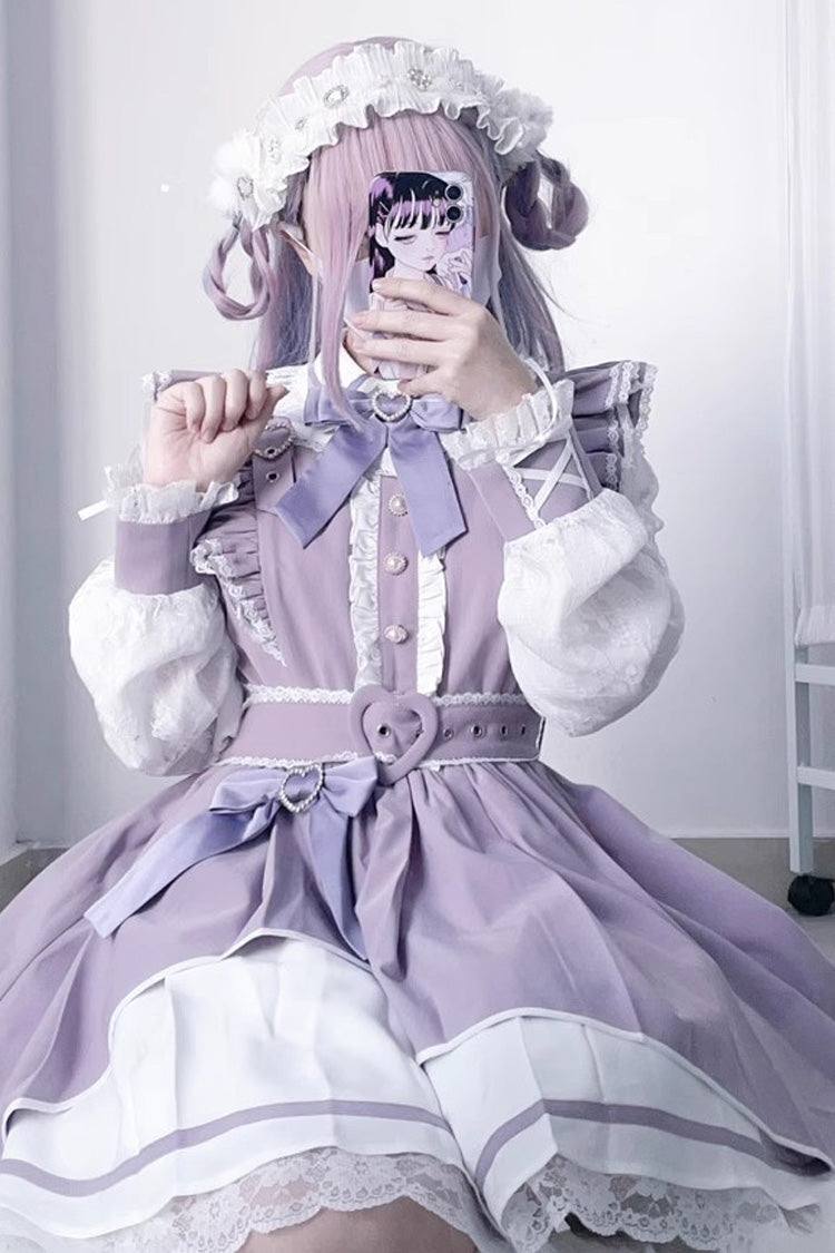 [Little Idol] Ruffle Bowknot Lace Irregular Asymmetric Jirai Kei Dress 6 Colors