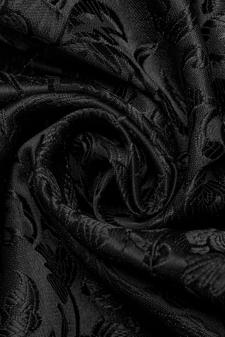 Black/Blue V Collar Jacquard Lace-Up Men's Gothic Vest