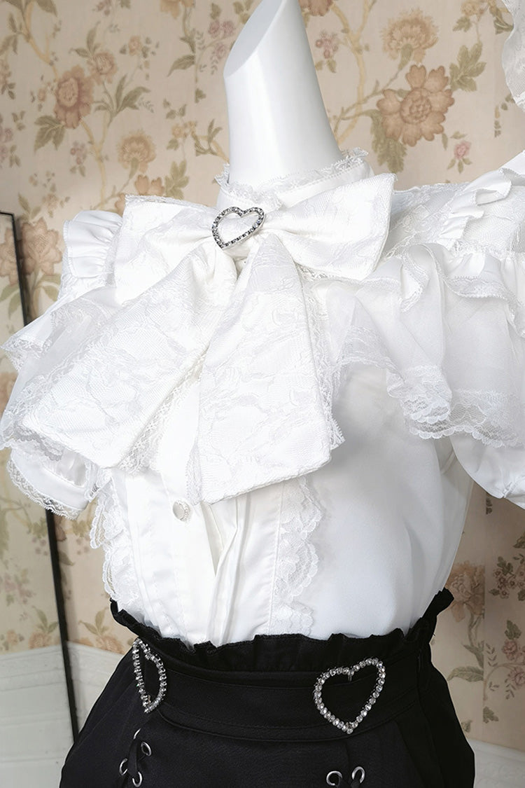Black Ruffle Bowknot Lace Gothic Jirai Kei Japanese Skirt Set