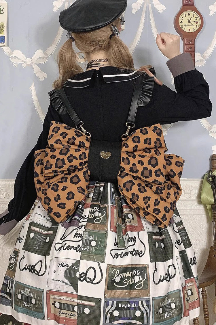 Brown Polka Dot Print Bowknot Shaped Sweet Lolita Backpack
